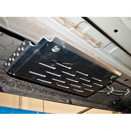 Skid plate to fuel cooler...