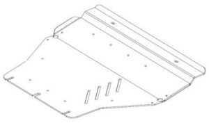 Hasplåt 5 mm aluminium, motor & växellåda, Volkswagen Transporter T6, T6.1