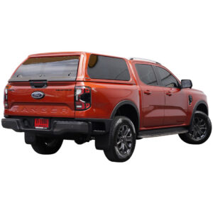 AEROKLAS flakkåpa, Ford Ranger D/C 2023–, Aluminium metallic, med rails & centrallås