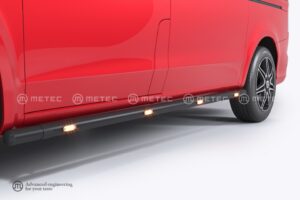Benz Vito 2019– sidorör BRACE-IT Ø60 mm, LED | hjulbas L1/L2, svart