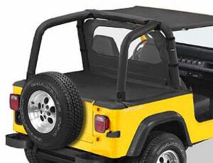 Duster Deck Cover – Jeep 1992–1995 Wrangler YJ (Black Denim, fabrikshardtop)