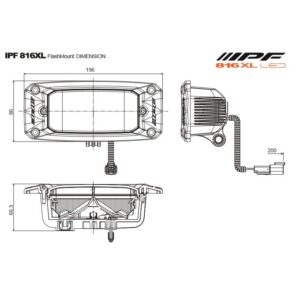 IPF816XLFM Back-Up Light LED Rectangular Flush Mount (390 408)