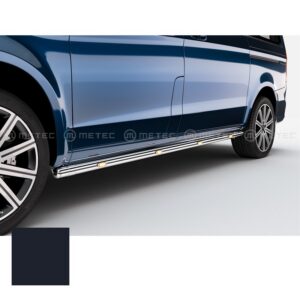 Sidorör svart BRACE-IT Ø60 mm, LED hjulbas L3 MB Vito/V-Klasse 2014–2019 & Vito 2019–