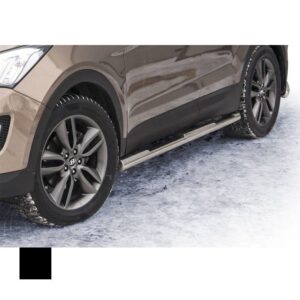 Sidorör med steg, Hyundai Santa-Fe 2012–2018, Ø76 mm, svart