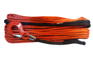 Syntetiskt vinschrep 8 mm x 30 m (röd) med krok