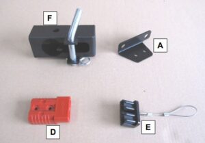Adapter för 2 fyrkant till 50 mm kula, vinschfäste