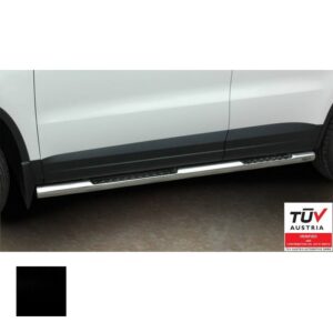 Sidorör med steg, VW Tiguan 2007–2011–2015, Ø76 mm, svart