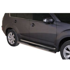 Sidosteg Mitsubishi Outlander 2010–2012, oval, rostfri m. infällt steg