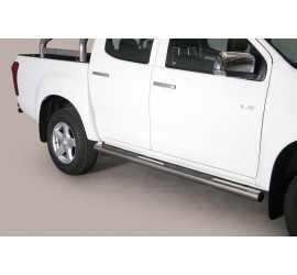 Sidorör med steg, Isuzu D-Max D/C, 2012–2020, rostfritt, 76 mm