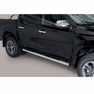 Sidorör med steg Mitsubishi L200 2019– Ø76 mm (polerat rostfritt)