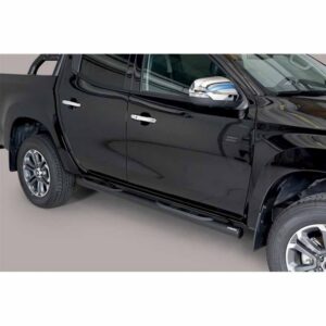 Sidorör med steg Mitsubishi L200 2019– Ø76 mm (svart)