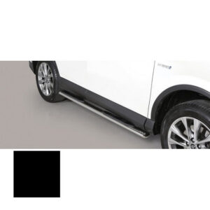 Ovalt sidorör med steg Toyota RAV4 Hybrid 2016–2018 (svart)