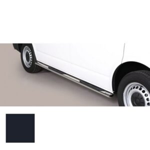 Ovalt sidorör med steg VW T6 2015– (SWB) svart
