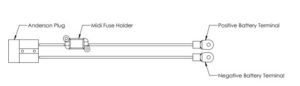 ARB Slimline Battery solcellskabelsats, 10 AWG, 4 m, 30 A midisäkring