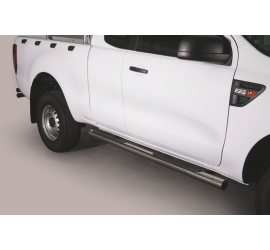 Sidosteg med infällt steg, 76 mm, polerat rostfritt, Ford Ranger Rap-Cab/Ext. cab 2012–2022